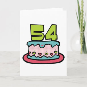 Carte Gâteau d'anniversaire de 54 ans
