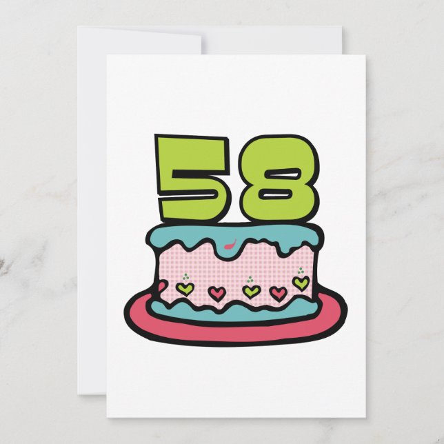 Carte Gâteau d'anniversaire de 58 ans (Devant)
