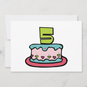 Carte Gâteau d'anniversaire de 5 ans