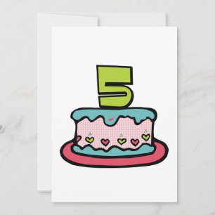 Carte Gâteau d'anniversaire de 5 ans