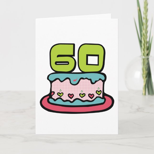 Carte Gâteau d'anniversaire de 60 ans (Devant)