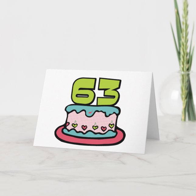 Carte Gâteau d'anniversaire de 63 ans (Devant)
