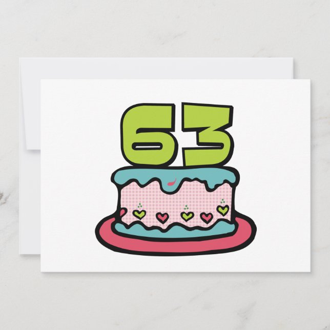 Carte Gâteau d'anniversaire de 63 ans (Devant)