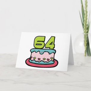 Carte Gâteau d'anniversaire de 64 ans