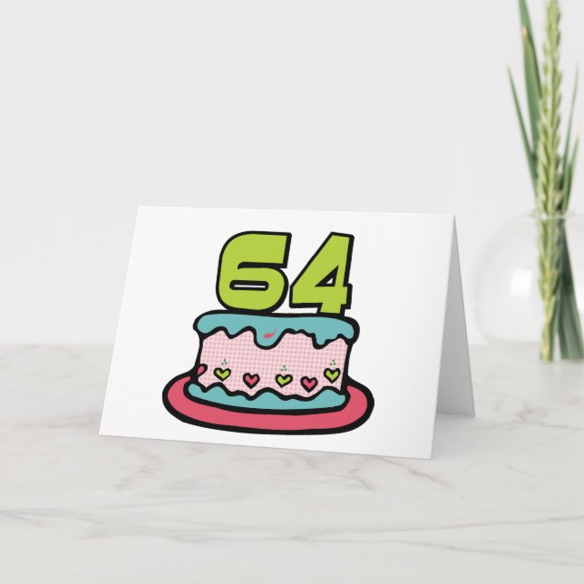 Carte Gâteau d'anniversaire de 64 ans (Devant)