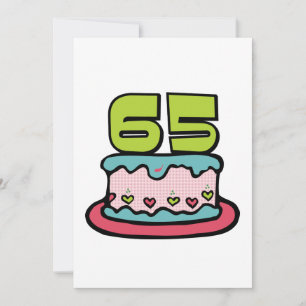 Carte Gâteau d'anniversaire de 65 ans