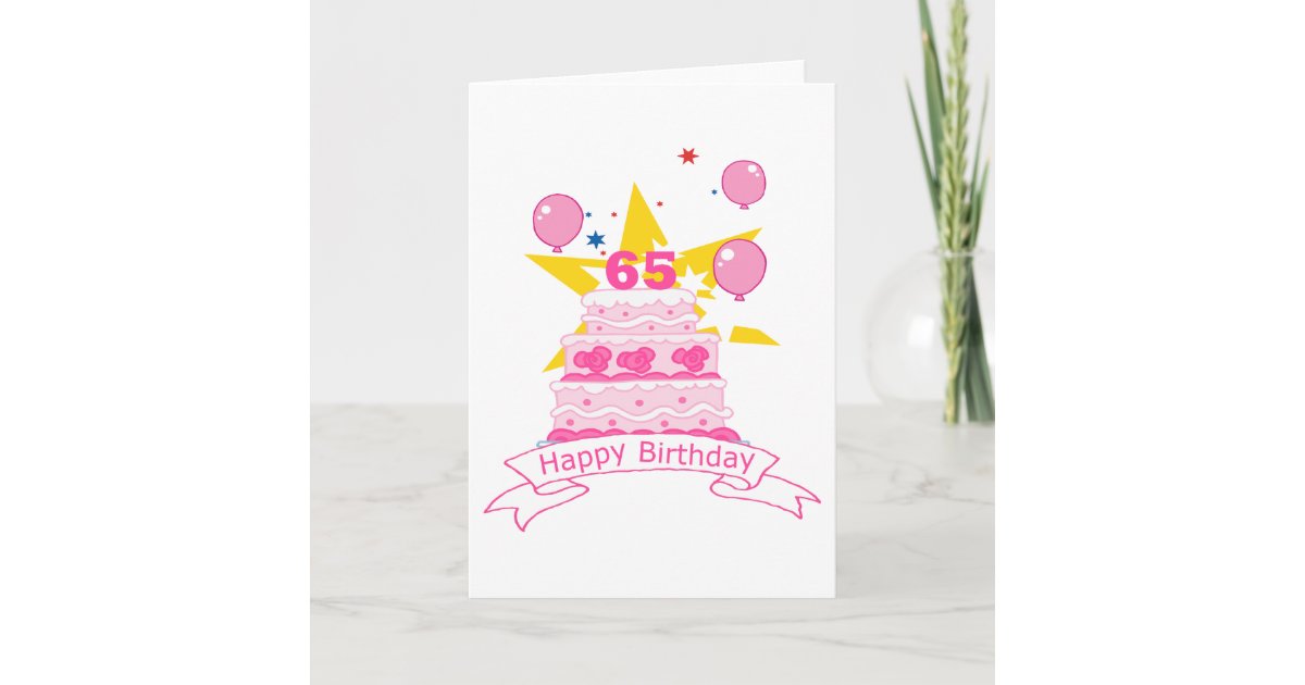 Carte Gateau D Anniversaire De 65 Ans Zazzle Fr