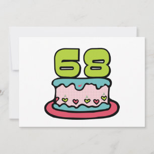 Carte Gâteau d'anniversaire de 68 ans