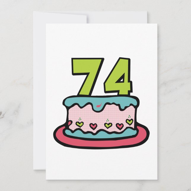 Carte Gâteau d'anniversaire de 74 ans (Devant)