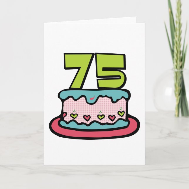 Carte Gâteau d'anniversaire de 75 ans (Devant)