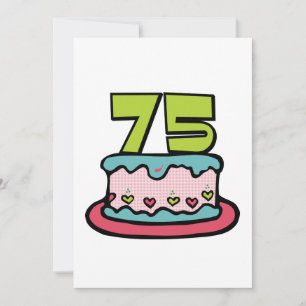 Carte Gâteau d'anniversaire de 75 ans