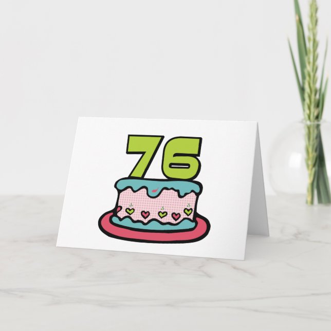 Carte Gâteau d'anniversaire de 76 ans (Devant)