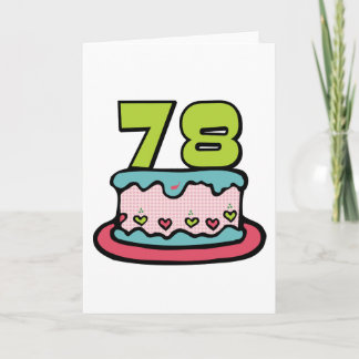Carte Gâteau d'anniversaire de 78 ans