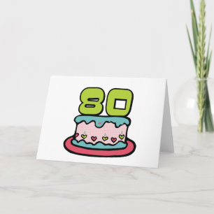 Carte Gâteau d'anniversaire de 80 ans