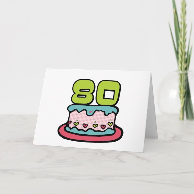 Carte Gâteau d'anniversaire de 80 ans (Devant)