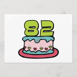 Carte Gâteau d'anniversaire de 82 ans