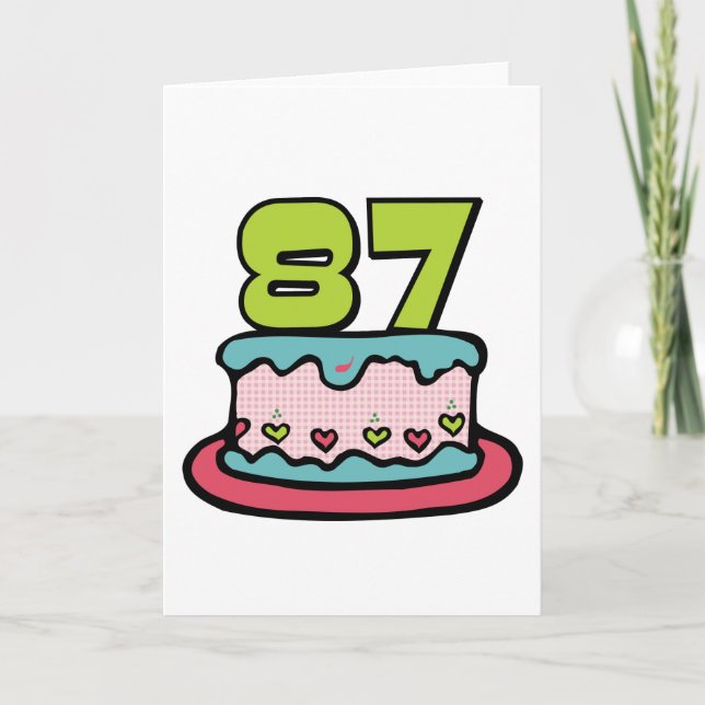 Carte Gâteau d'anniversaire de 87 ans (Devant)
