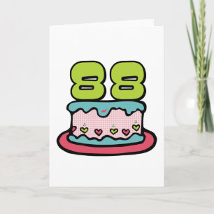 Carte Gâteau d'anniversaire de 88 ans