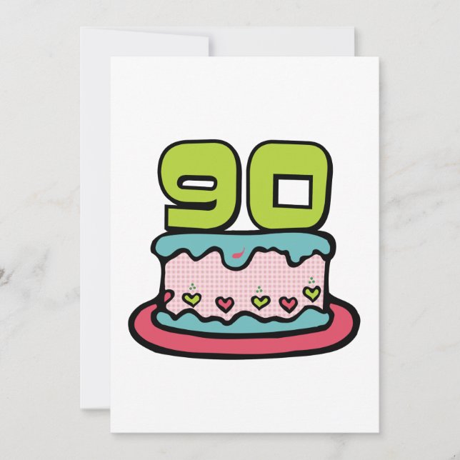 Carte Gâteau d'anniversaire de 90 ans (Devant)
