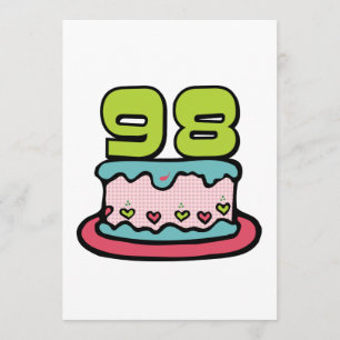 Carte Gâteau d'anniversaire de 98 ans