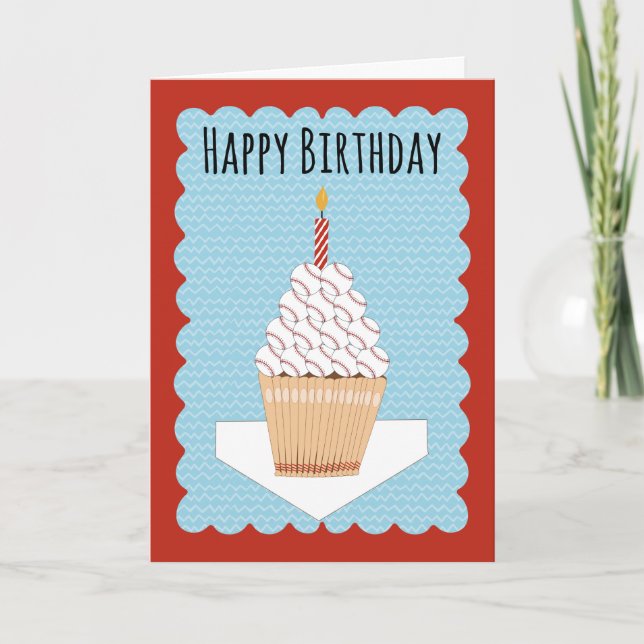 Carte Gâteau d'anniversaire de baseball avec battes et b (Devant)