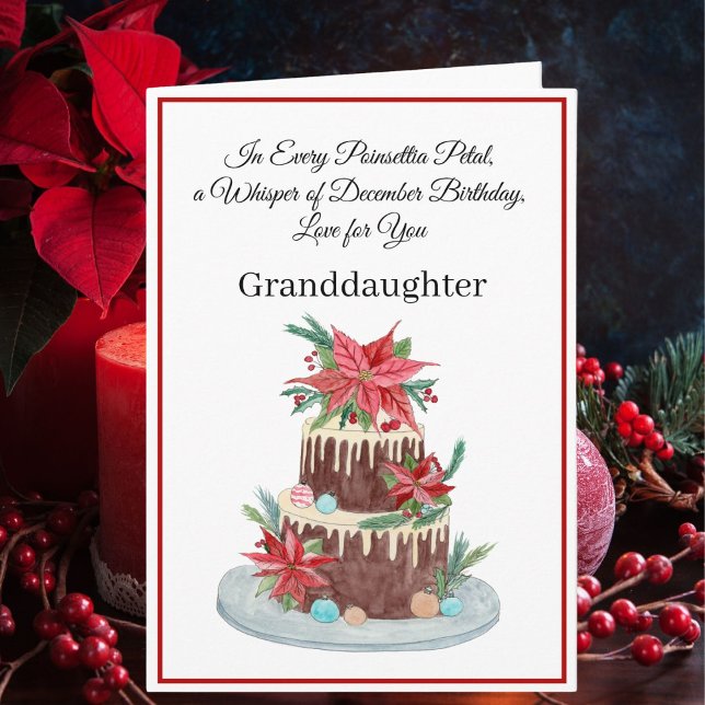 Carte Gâteau d'anniversaire de décembre pour petite-fill (Créateur téléchargé)