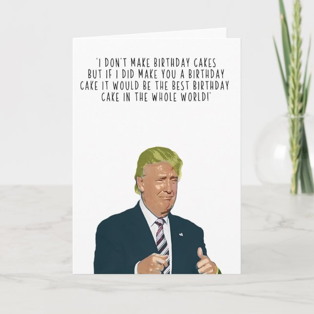 Carte gâteau d'anniversaire de Trump (Devant)