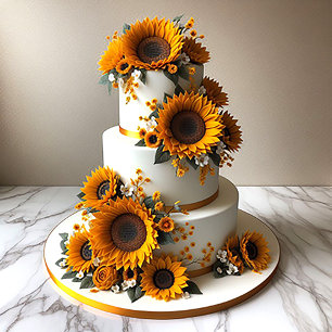 CARTE GÂTEAU D'ANNIVERSAIRE DÉCORÉ DE TOURNESOLS ÉLÉGANT