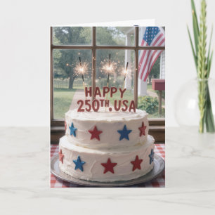 Carte Gâteau d'anniversaire des 250 ans des États-Unis a