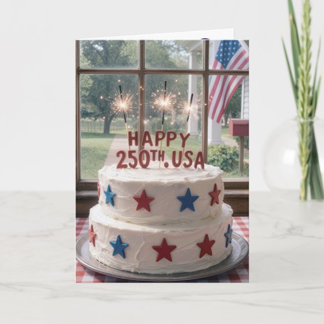 Carte Gâteau d'anniversaire des 250 ans des États-Unis a (Devant)
