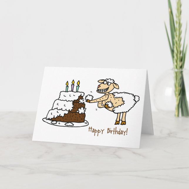 Carte Gâteau d'anniversaire des moutons (Devant)