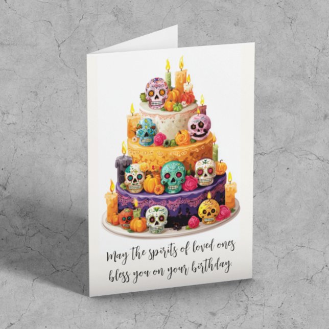 Carte Gâteau d'anniversaire Día de los Muertos (Créateur téléchargé)