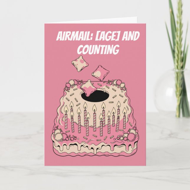 Carte Gâteau d'anniversaire drôle Cornhole par avion Hum (Devant)