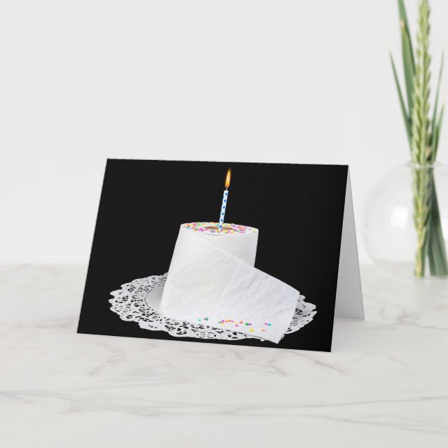 Carte Gâteau d'anniversaire en papier toilette (Devant)