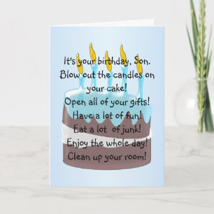 Carte Gâteau d'anniversaire Fils personnalisé Anniversai