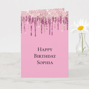 Carte Gâteau d'anniversaire Glitter Drips Crème Glacée R