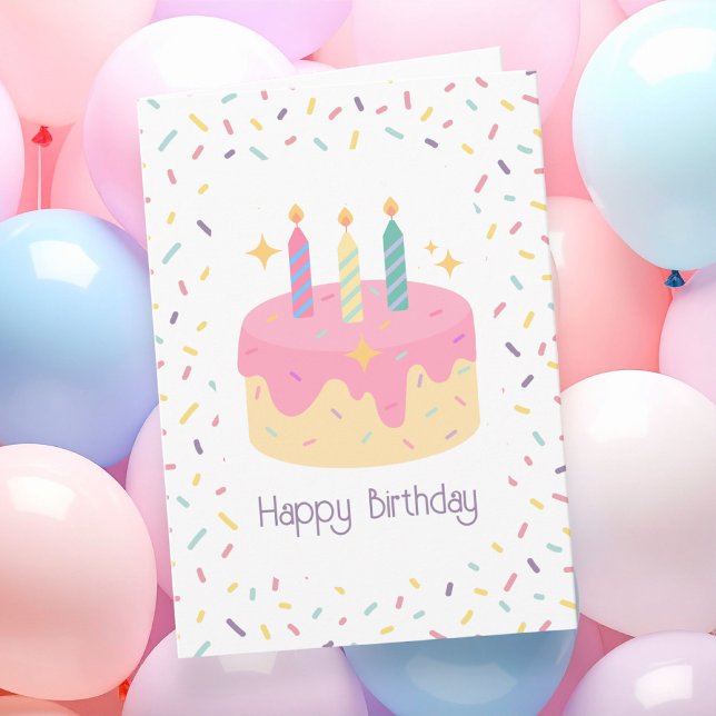 Carte Gâteau d'anniversaire ludique et coloré (Créateur téléchargé)