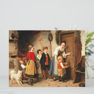 Carte Gâteau d'anniversaire, peinture vintage d'art,