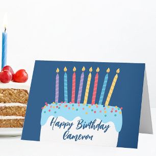 Carte Gâteau d'anniversaire personnalisé tendance
