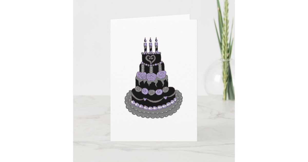 Carte Gateau D Anniversaire Pourpre Gothique Zazzle Fr