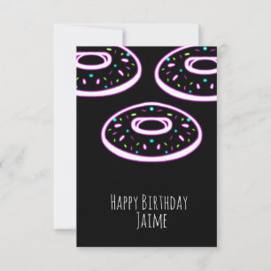 Carte Gâteau de bonbons aux pépites de néon Anniversaire