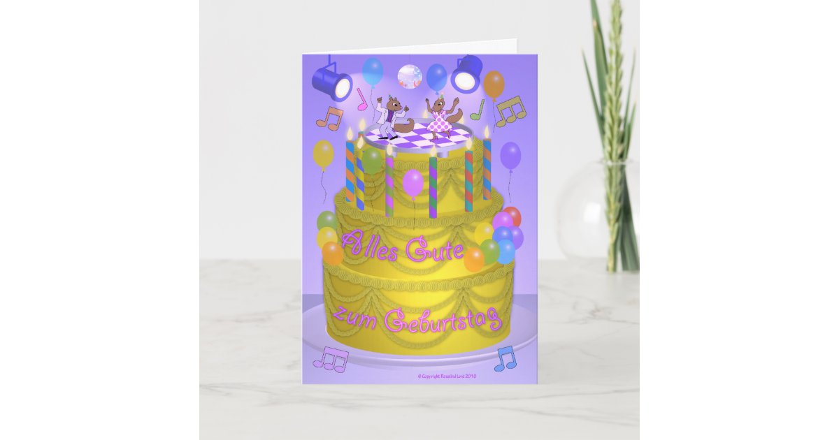 Carte Gateau De Joyeux Anniversaire Allemand Zazzle Fr