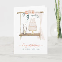 Gâteau de Mariage Rustique Boho Félicitations aux