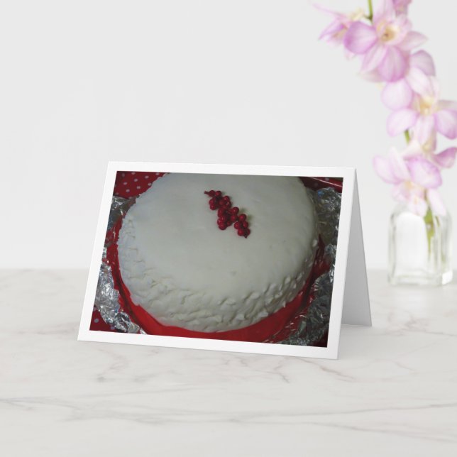 Carte Gâteau de Noël décoratif traditionnel anglais (Orchidée)