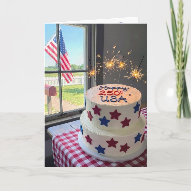 Carte Gâteau du 250e anniversaire de l'Amérique (Devant)