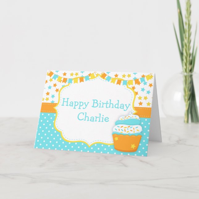 Carte Gâteau et Anniversaire avec Paillettes  (Devant)
