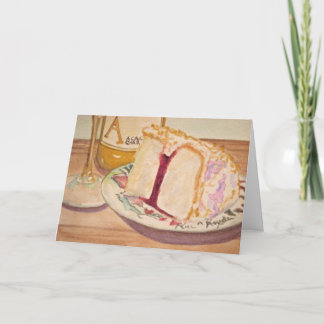 Carte Gâteau et vin d'anniversaire