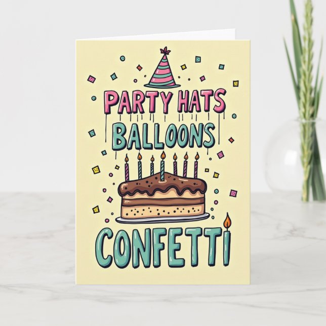 Carte Gâteau Festif Et Chandelles (Devant)