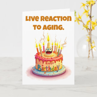 Carte Gâteau hurlant chaotique humour joyeux anniversair