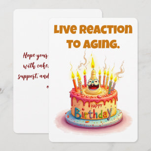 Carte Gâteau hurlant chaotique humour joyeux anniversair
